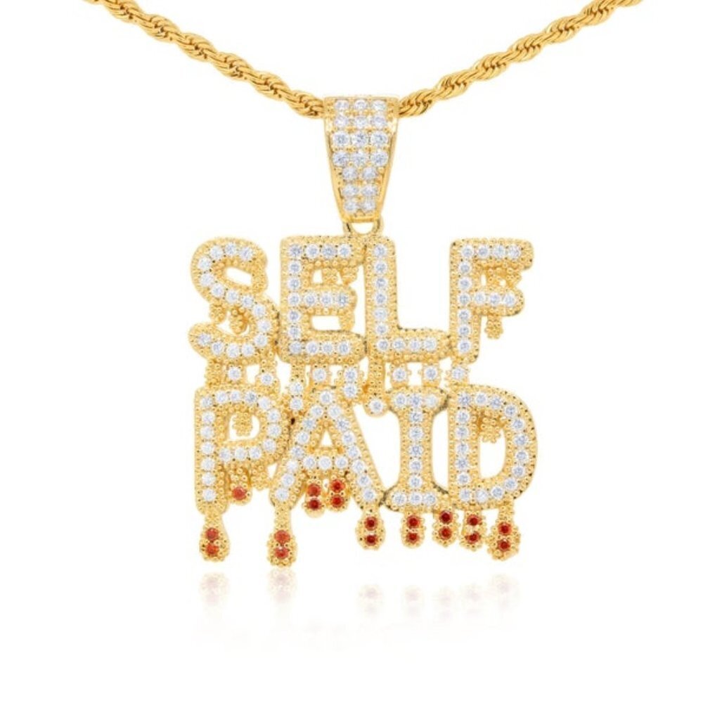Micro Dripping Self Paid Pendant & 24" Rope Chain